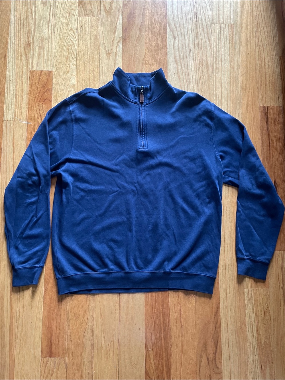 Men's Quarter-Zip Mock Neck Sweater - Deep Navy/Blue